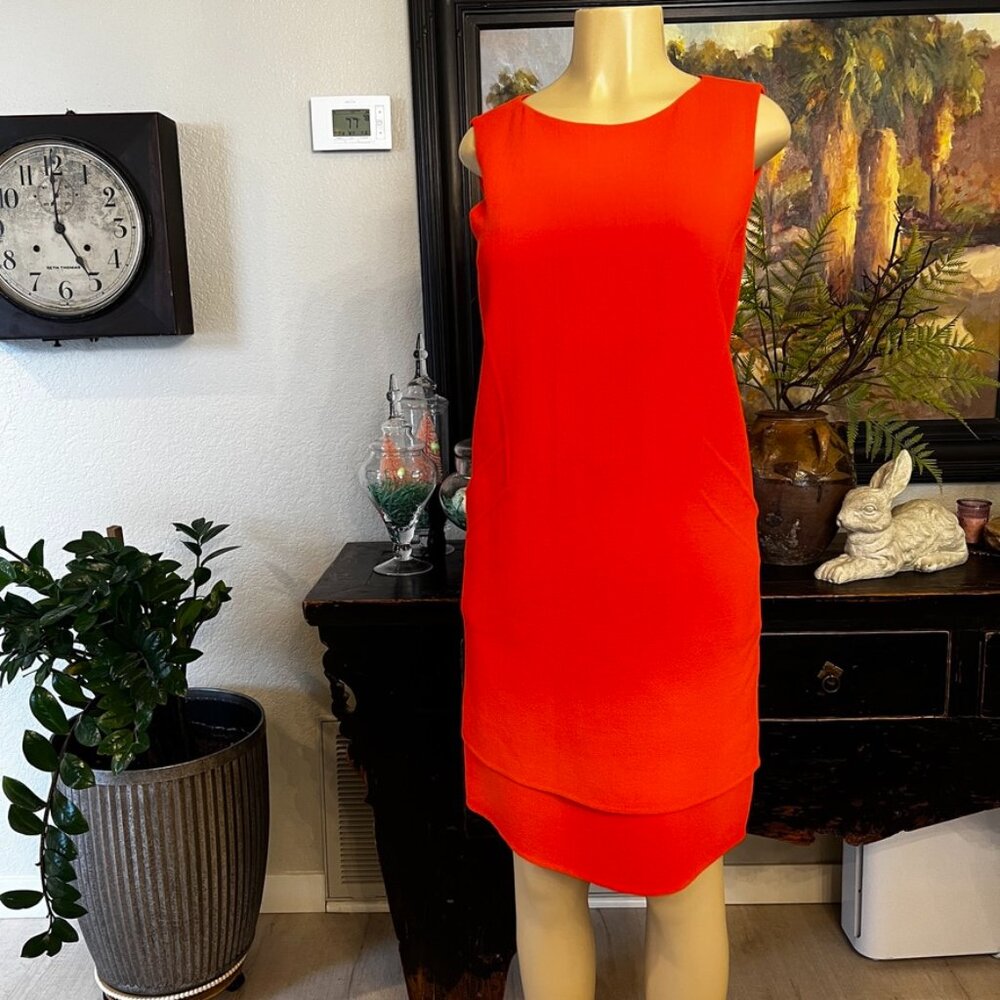 Oscar de La Renta Wool & Silk Blend Sleveless BoatNeck Straight Cut SUMMER DRESS